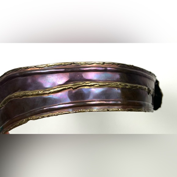 Vintage Handmade Brutalist Hammered Metal Copper Belt - Picture 6 of 16